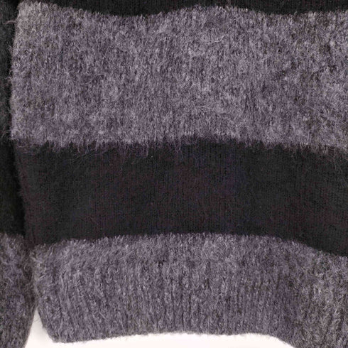 ザラ ZARA ボーダー アクリルポリ シャギーニット メンズ import:L