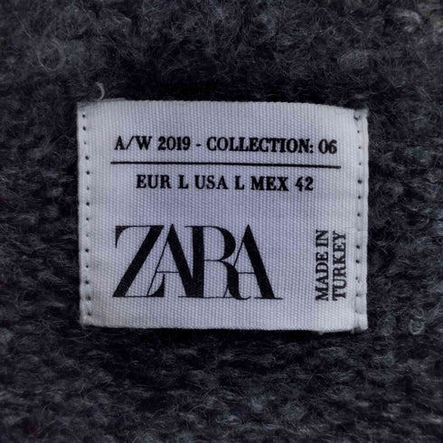 ザラ ZARA ボーダー アクリルポリ シャギーニット メンズ import:L