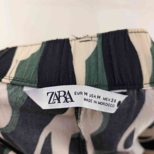 ザラ ZARA 総柄 ストレートパンツ レディース M