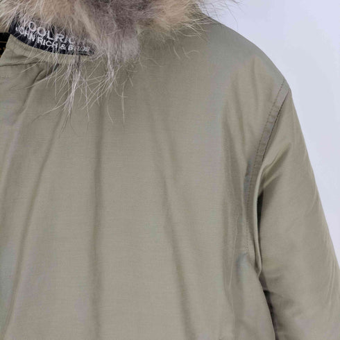 ウールリッチ WOOLRICH 別注 USA製 コヨーテファー アークティックパーカー フーデッド ダウンジャケット メンズ import:M