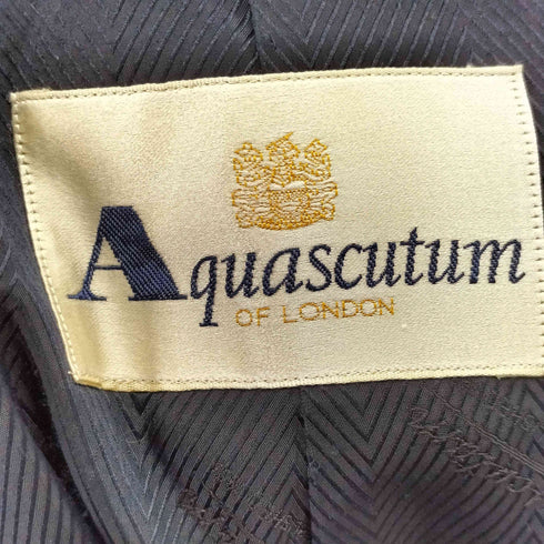 アクアスキュータム AQUASCUTUM カシミヤ混 比翼ウールステンカラーコート メンズ UK:38