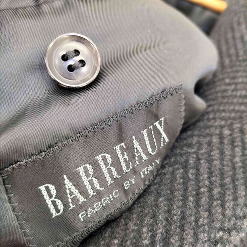 バルー BARREAUX ヘリンボーンツイル ピークドラペル カシミヤ混 ウールチェスターコート メンズ 46