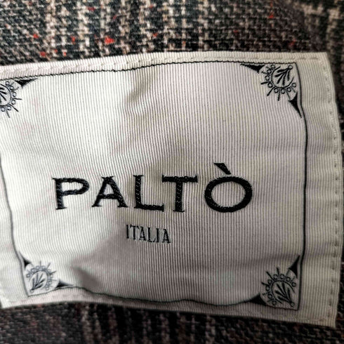 PALTO FLAVIO 17 PRINT コットン地 チェックステンカラーコート メンズ