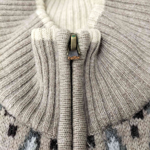 ブルックスブラザーズ BROOKS BROTHERS 総柄 ラムウールハーフジップニット メンズ JPN:M