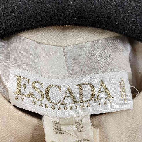 エスカーダ ESCADA ウール ノーカラーコート 金釦 レディース 38