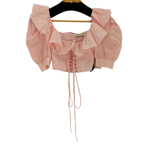 Alessandra Rich moiré polyfaille cropped top レディース FREE