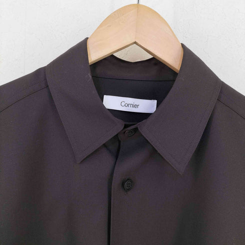 Cornier Super130's WORSTED WOOL SHIRTS|DARK BROWN メンズ JPN:M