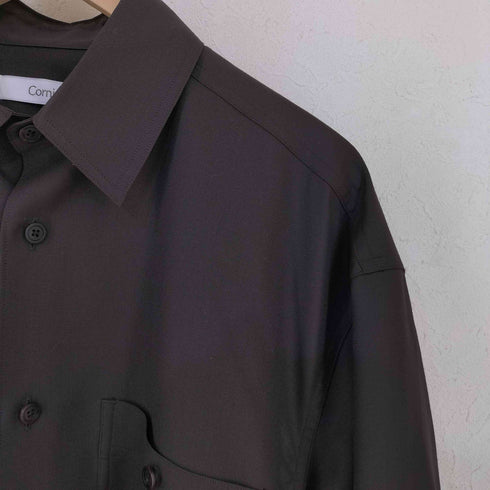 Cornier Super130's WORSTED WOOL SHIRTS|DARK BROWN メンズ JPN:M