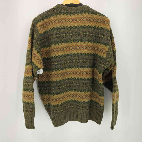 エルエルビーン L.L.Bean 80S スコットランド製 ウール 総柄 ニット メンズ import:L
