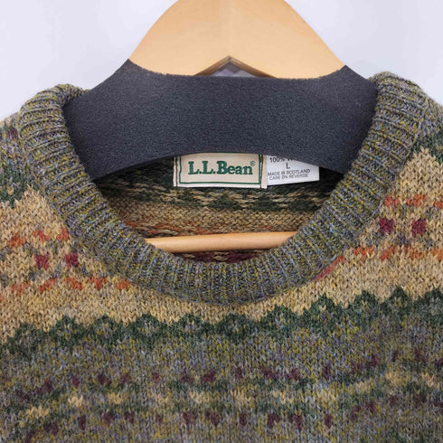 エルエルビーン L.L.Bean 80S スコットランド製 ウール 総柄 ニット メンズ import:L