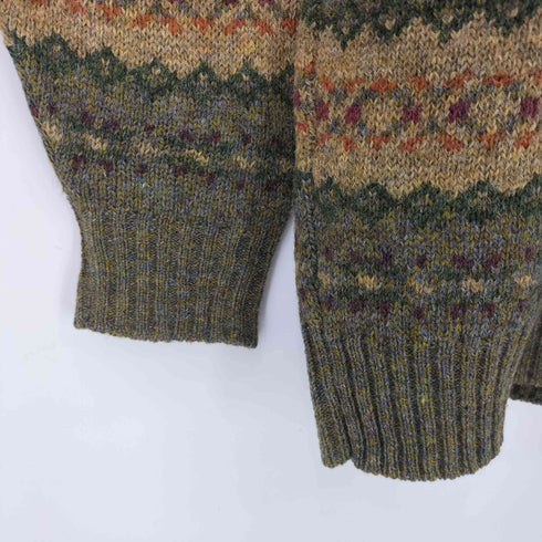 エルエルビーン L.L.Bean 80S スコットランド製 ウール 総柄 ニット メンズ import:L