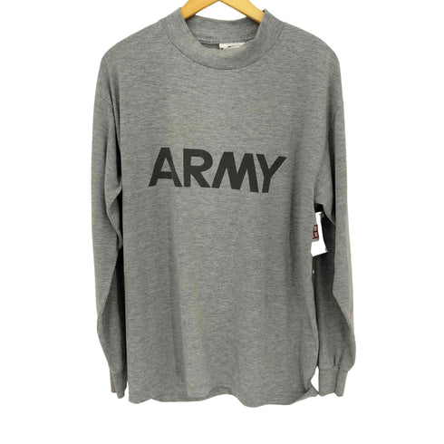 90S MADE IN USA AKWA TEK ARMY 両面プリントクルーネックL/S Tシャツ メンズ import:M