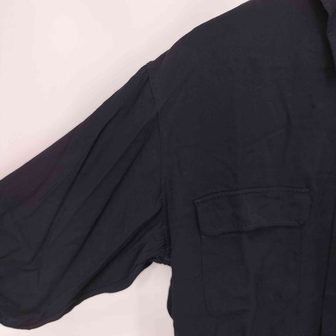 トキオクマガイ TOKIO KUMAGAI HOMME DE NUIT 80S~90S レーヨンオープンカラーシャツ 両フラップ ブラック アーカイブ メンズ JPN:46