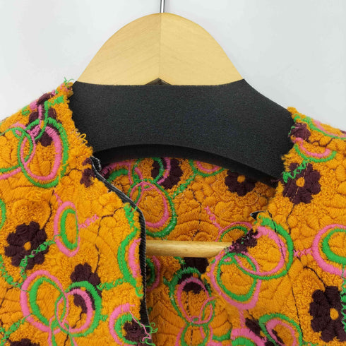 コムデギャルソン COMME des GARCONS フラワー刺繍ロングノーカラーべスト レディース