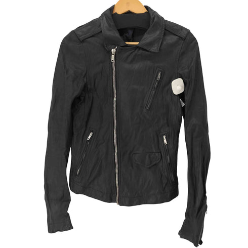 リックオウエンス RICK OWENS olmar and mirta ZIP LEATHER JACKET 変形ジップレザーライダースジャケット メンズ 46