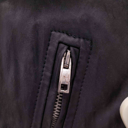 リックオウエンス RICK OWENS olmar and mirta ZIP LEATHER JACKET 変形ジップレザーライダースジャケット メンズ 46