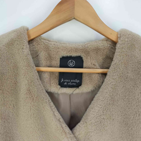ダブルクローゼット w closet フェイクファー ノーカラーコート レディース FREE