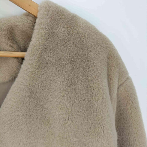 ダブルクローゼット w closet フェイクファー ノーカラーコート レディース FREE