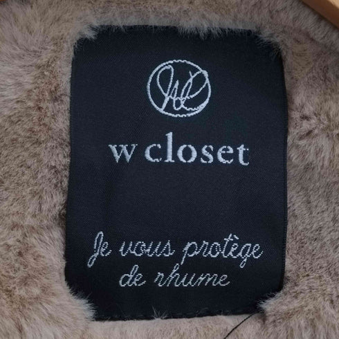 ダブルクローゼット w closet フェイクファー ノーカラーコート レディース FREE