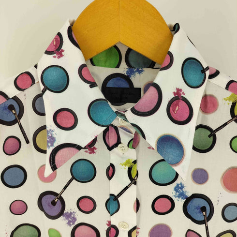 ポールスミスブラック Paul Smith BLACK サークル ペイント 総柄 L/S シャツ レディース EUR:40