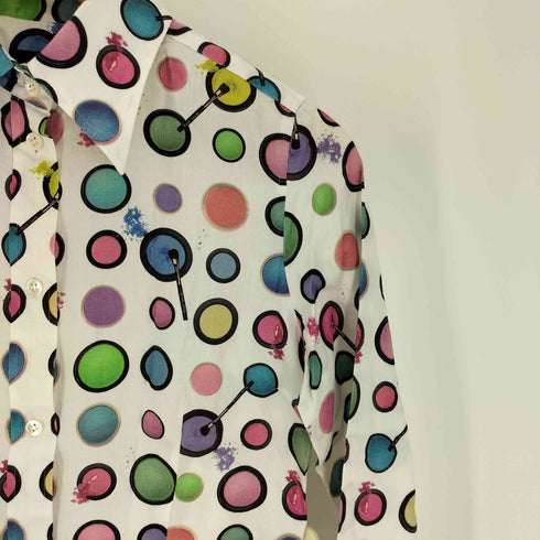 ポールスミスブラック Paul Smith BLACK サークル ペイント 総柄 L/S シャツ レディース EUR:40