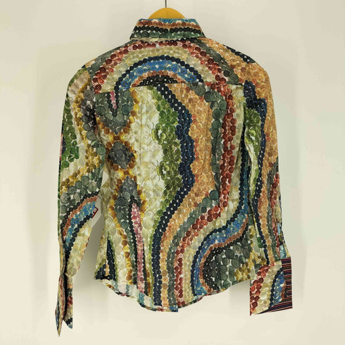 ポールスミスブラック Paul Smith BLACK ボタン グラデーション 総柄 L/S ドレス シャツ レディース EUR:40