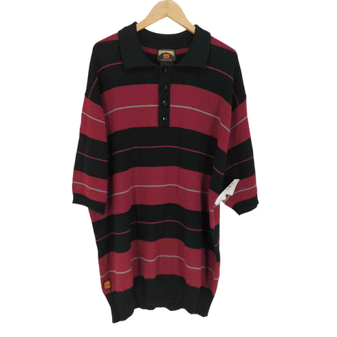 エフビーカウンティ FB COUNTY CHARLIE BROWN アクリル混 ボーダーS/S ポロシャツ メンズ 3XL