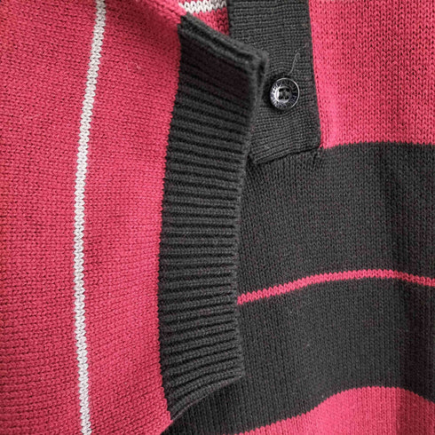 エフビーカウンティ FB COUNTY CHARLIE BROWN アクリル混 ボーダーS/S ポロシャツ メンズ 3XL