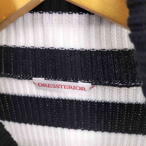 ドレステリア DRESSTERIOR 畔編み ボーダー タートルネック コットン ニット セーター レディース 00