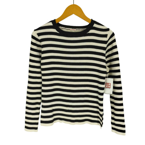 ドレステリア DRESSTERIOR 畔編み ボーダー ネックジップ クルーネック コットン ニット セーター レディース