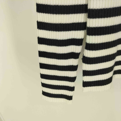 ドレステリア DRESSTERIOR 畔編み ボーダー ネックジップ クルーネック コットン ニット セーター レディース