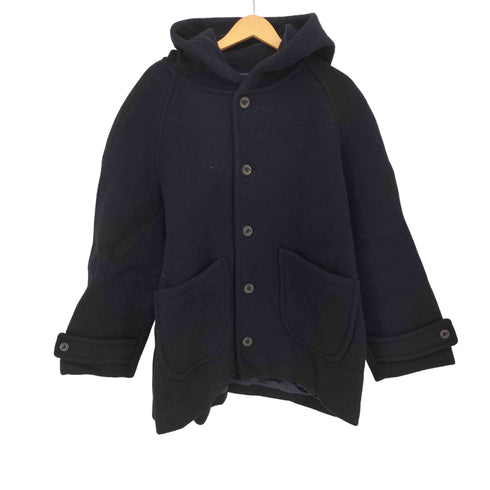 ROUNDEL by London Underground ナイロン混 ウール フーデッド ハーフコート メンズ import:M