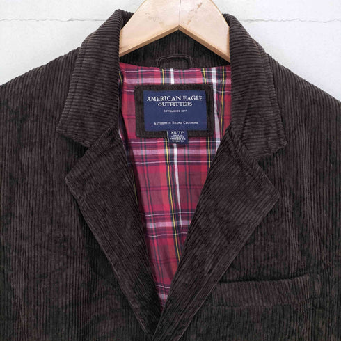 アメリカンイーグルアウトフィッターズ AMERICAN EAGLE OUTFITTERS 裏地チェックエルボーパッチコーデュロイテーラードジャケット メンズ JPN:XS