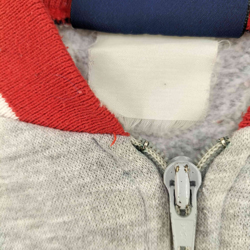 ナイキ NIKE 80s 紺タグ ロゴ刺繍 バイカラー ハーフジップラグランスウェット YKK メンズ import:L