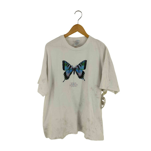 ヘインズ Hanes USA製 WILD ANIMAL PARK バタフライプリント クルーネックTシャツ メンズ import:XXL