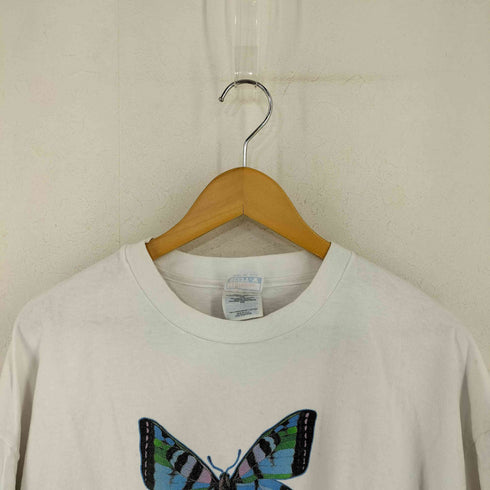 ヘインズ Hanes USA製 WILD ANIMAL PARK バタフライプリント クルーネックTシャツ メンズ import:XXL