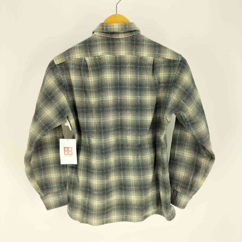 ペンドルトン PENDLETON 70S USA製 VIRGIN WOOL チェック オープンカラー ウーS シャツ メンズ import:S