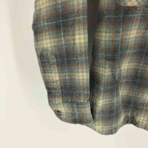 ペンドルトン PENDLETON 70S USA製 VIRGIN WOOL チェック オープンカラー ウーS シャツ メンズ import:S