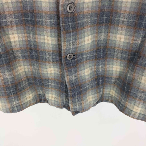 ペンドルトン PENDLETON 70S USA製 VIRGIN WOOL チェック オープンカラー ウーS シャツ メンズ import:S