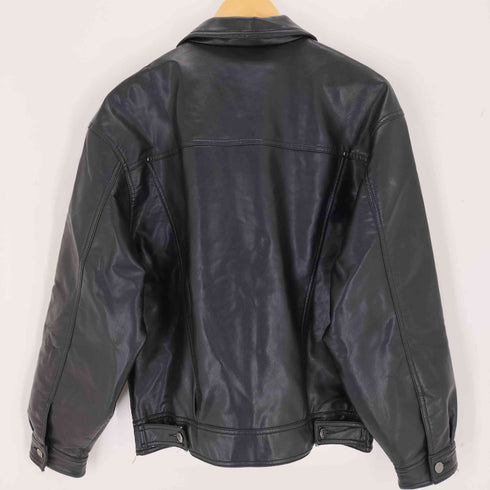 ザラ ZARA フェイクレザー トラッカージャケット メンズ import:M