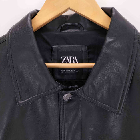 ザラ ZARA フェイクレザー トラッカージャケット メンズ import:M