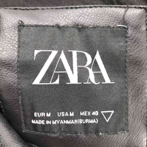 ザラ ZARA フェイクレザー トラッカージャケット メンズ import:M