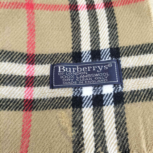 バーバリーズ BURBERRYS ラムウール ノヴァチェックフリンジマフラー レディース