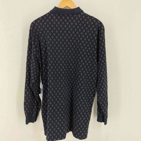 チャップスラルフローレン CHAPS RALPH LAUREN 総柄コットン ロングスリーブポロシャツ メンズ import:L