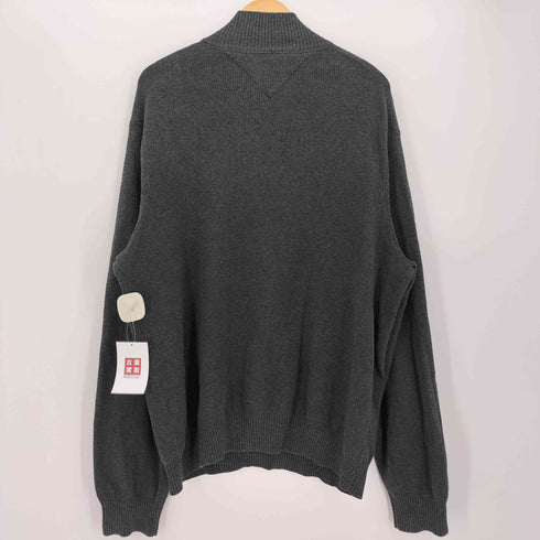 トミーヒルフィガー TOMMY HILFIGER ロゴ刺繍 ハーフジップ ニット セーター メンズ import:XL