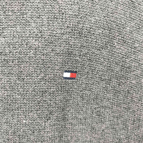 トミーヒルフィガー TOMMY HILFIGER ロゴ刺繍 ハーフジップ ニット セーター メンズ import:XL