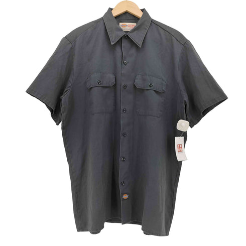 ディッキーズ Dickies 80-90S USA製 ロゴパッチ ワーク S/S シャツ メンズ import:XL