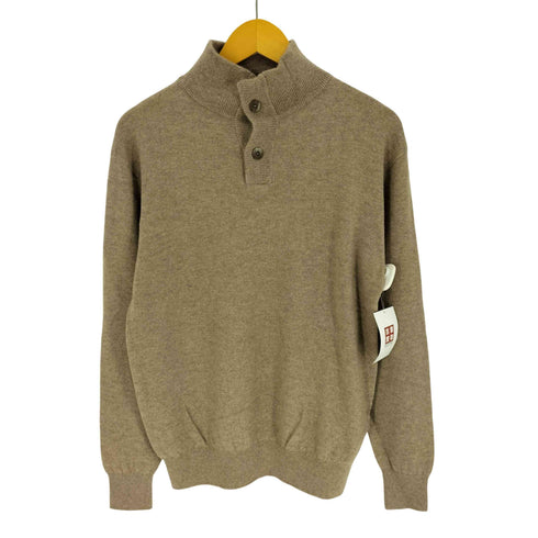 MUSSELBURGH カシミヤ スタンドネック ハーフ ボタン ニット セーター メンズ JPN:L