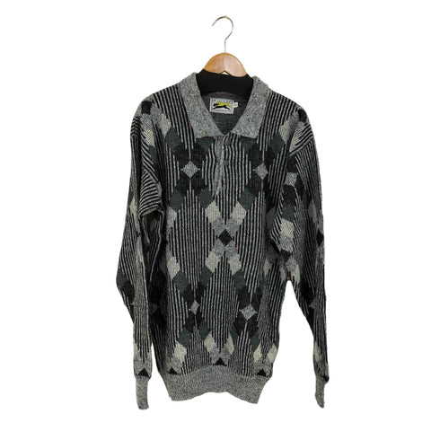 LE TIGER USA製 ネップ アクリルニットポロ メンズ import:XL