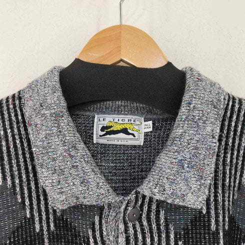 LE TIGER USA製 ネップ アクリルニットポロ メンズ import:XL